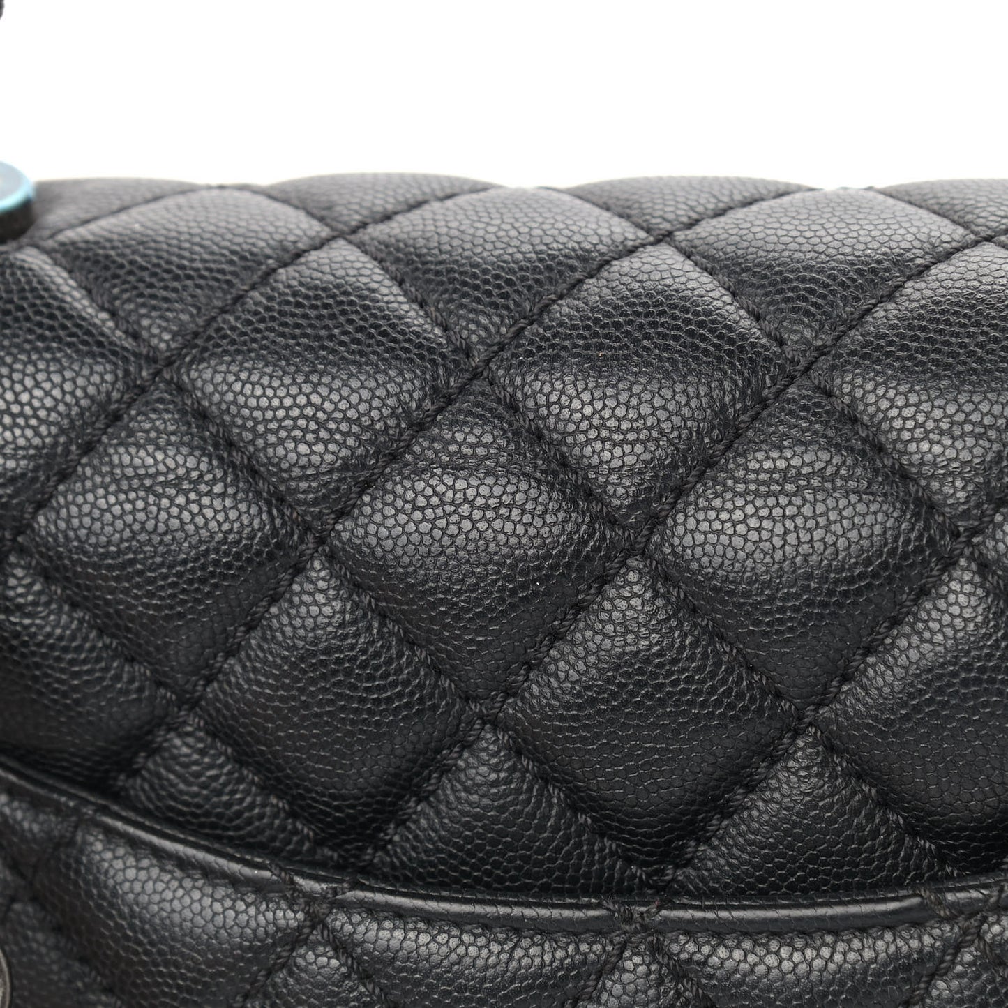 Caviar Quilted Small Coco Handle Flap Black