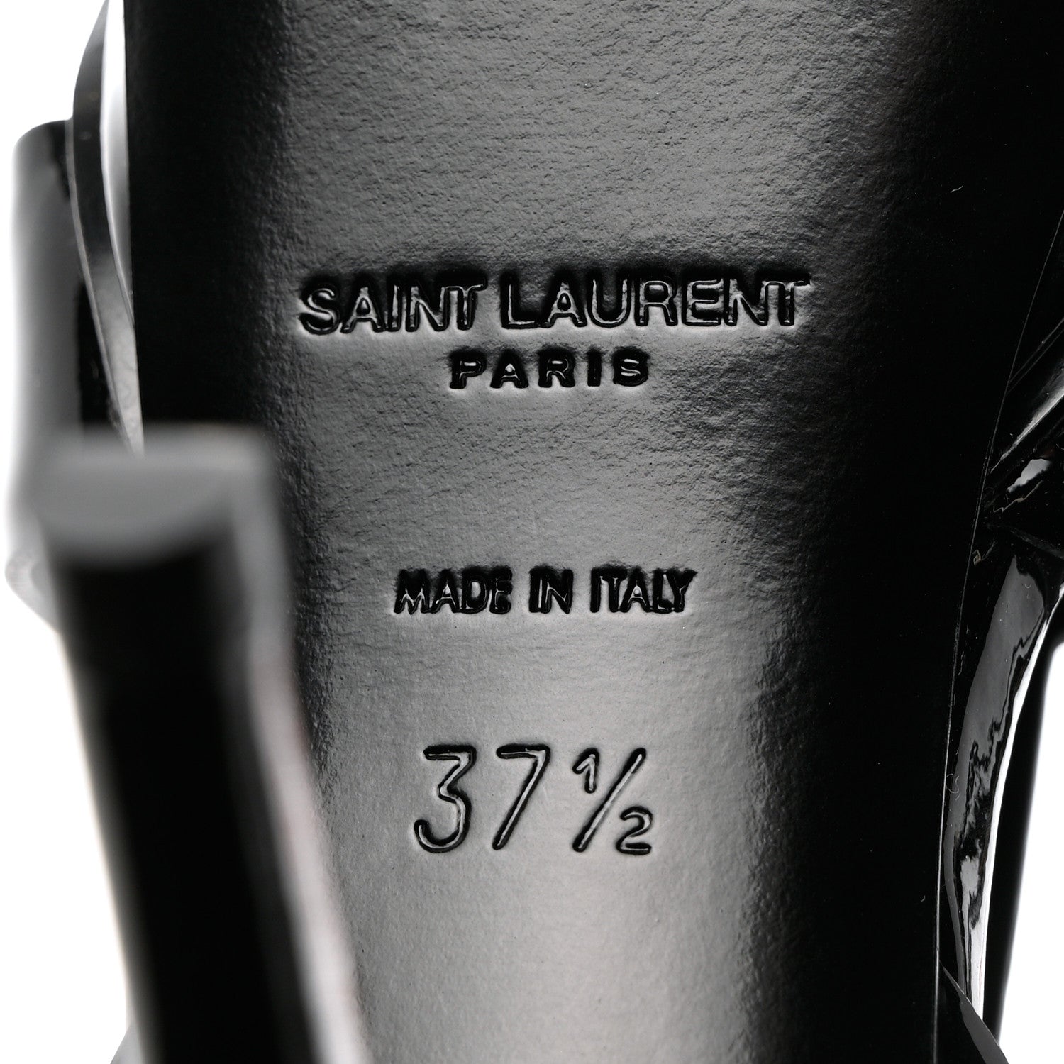Saint Laurent Calfskin Tribute 75 Platform Sandals 37.5 Black 8 of 11