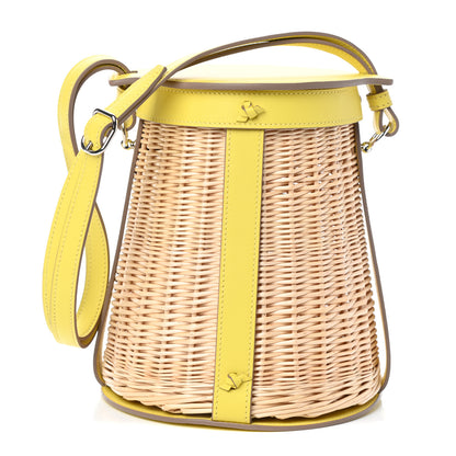 Hermes Swift Wicker Sac Farming Picnic Bag Lime Naturel 1 of 9