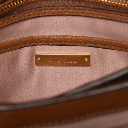 Miu Miu Goatskin Madras Shoulder Bag Cuoio 7 of 25