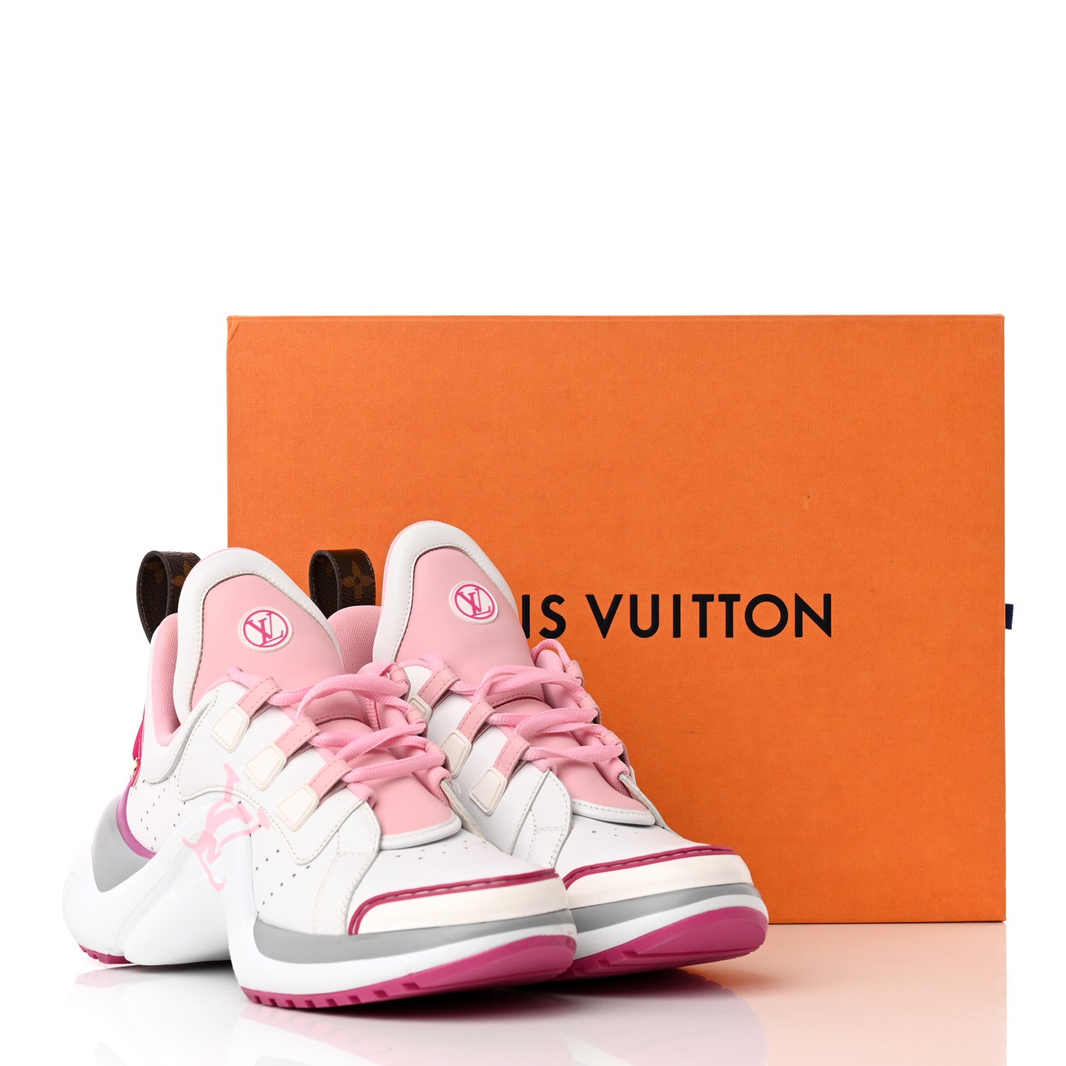 Louis Vuitton Calfskin Technical Nylon LV Archlight Sneaker 39 White Pink Gray 20 of 20