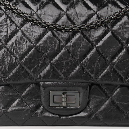 Chanel Glazed Aged Calfskin Quilted 2.55 Reissue 227 Flap So Black 8 of 11