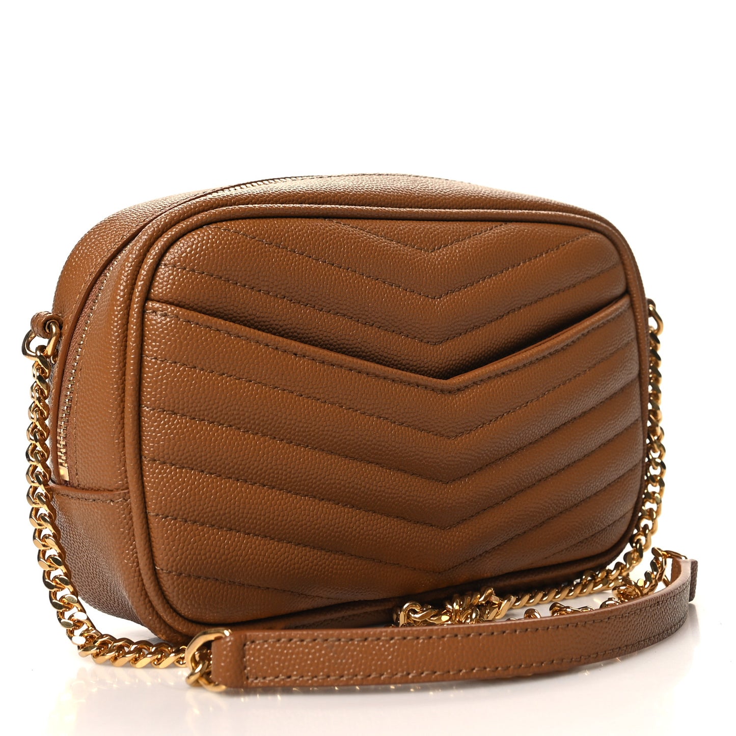 Grain De Poudre Matelasse Monogram Mini Lou Camera Bag Dark Natural