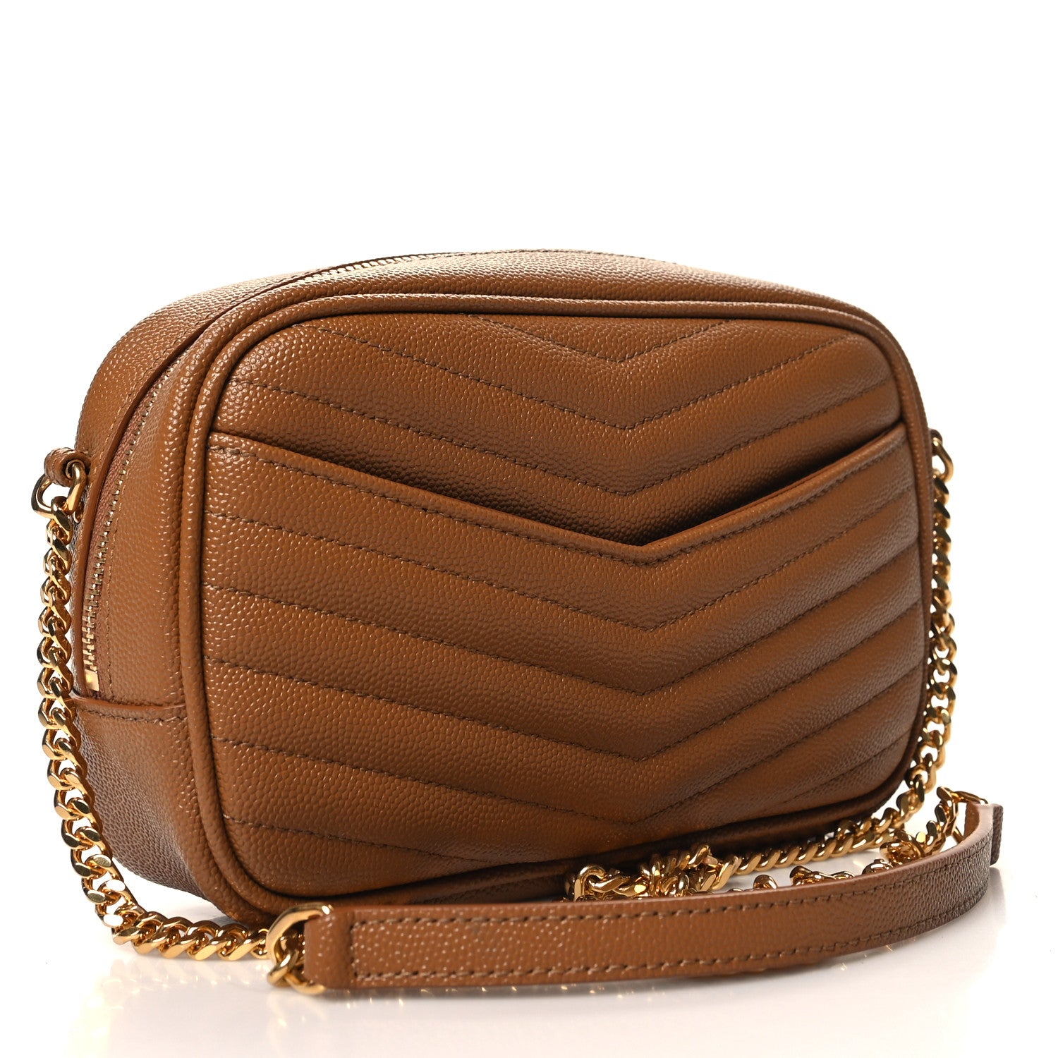 Saint Laurent Grain De Poudre Matelasse Monogram Mini Lou Camera Bag Dark Natural 3 of 11