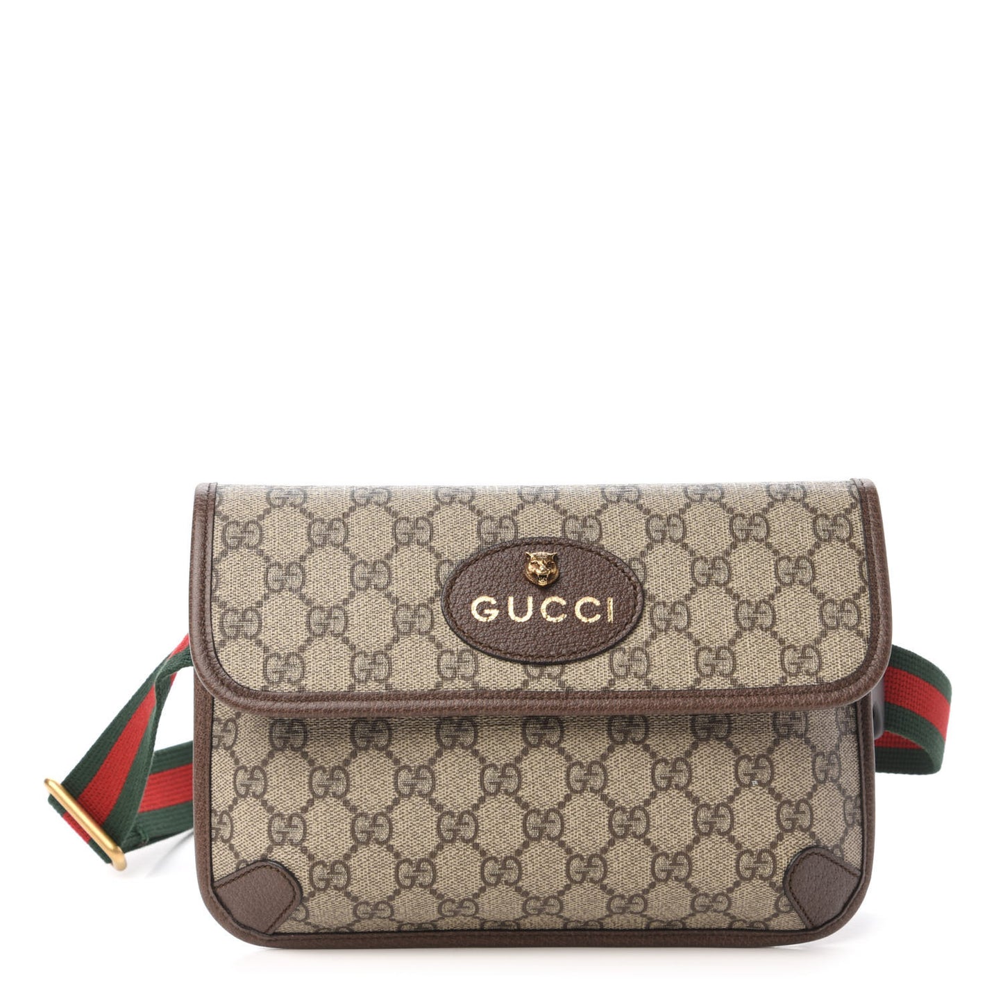GG Supreme Monogram Neo Vintage Web Belt Bag Brown