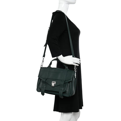 Proenza Schouler Lambskin Medium PS1 Satchel Forest Green 2 of 10