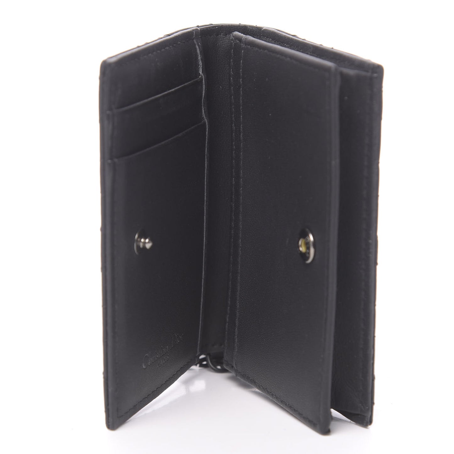 Ultra Matte Calfskin Small Lady Dior Flap Card Holder Black