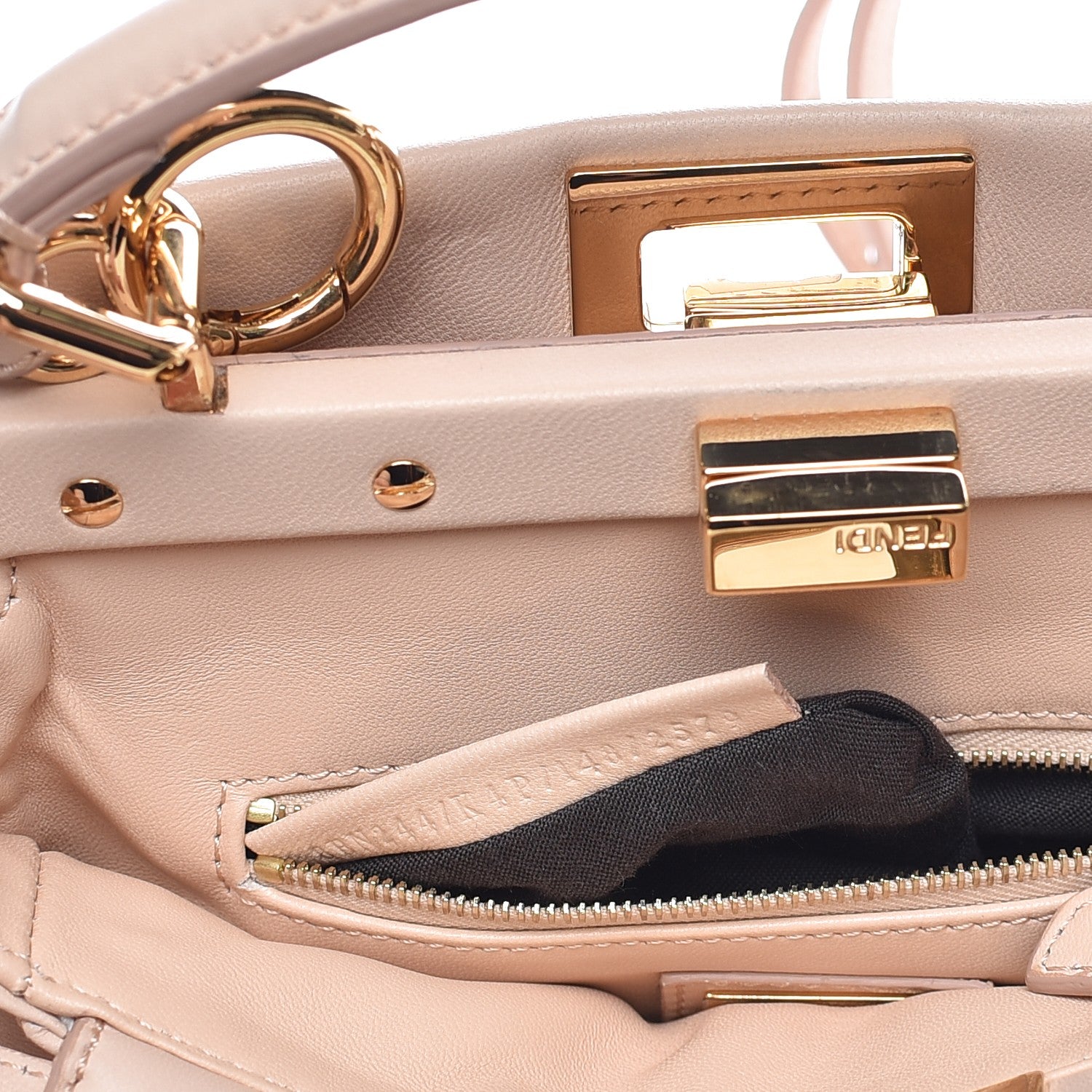 Fendi Nappa Mini Peekaboo Iconic Satchel Rosa Plaster 8 of 14