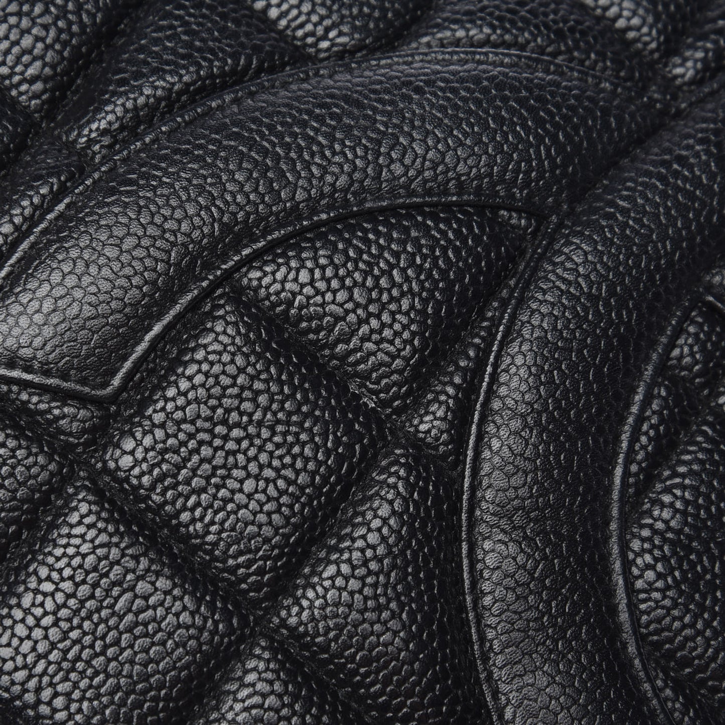 Caviar Quilted Medallion Tote Black