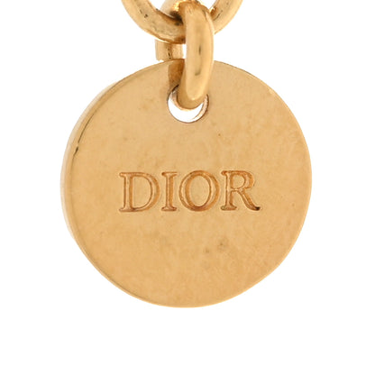 Christian Dior Metal Crystal Chain Logo Necklace Gold 6 of 6
