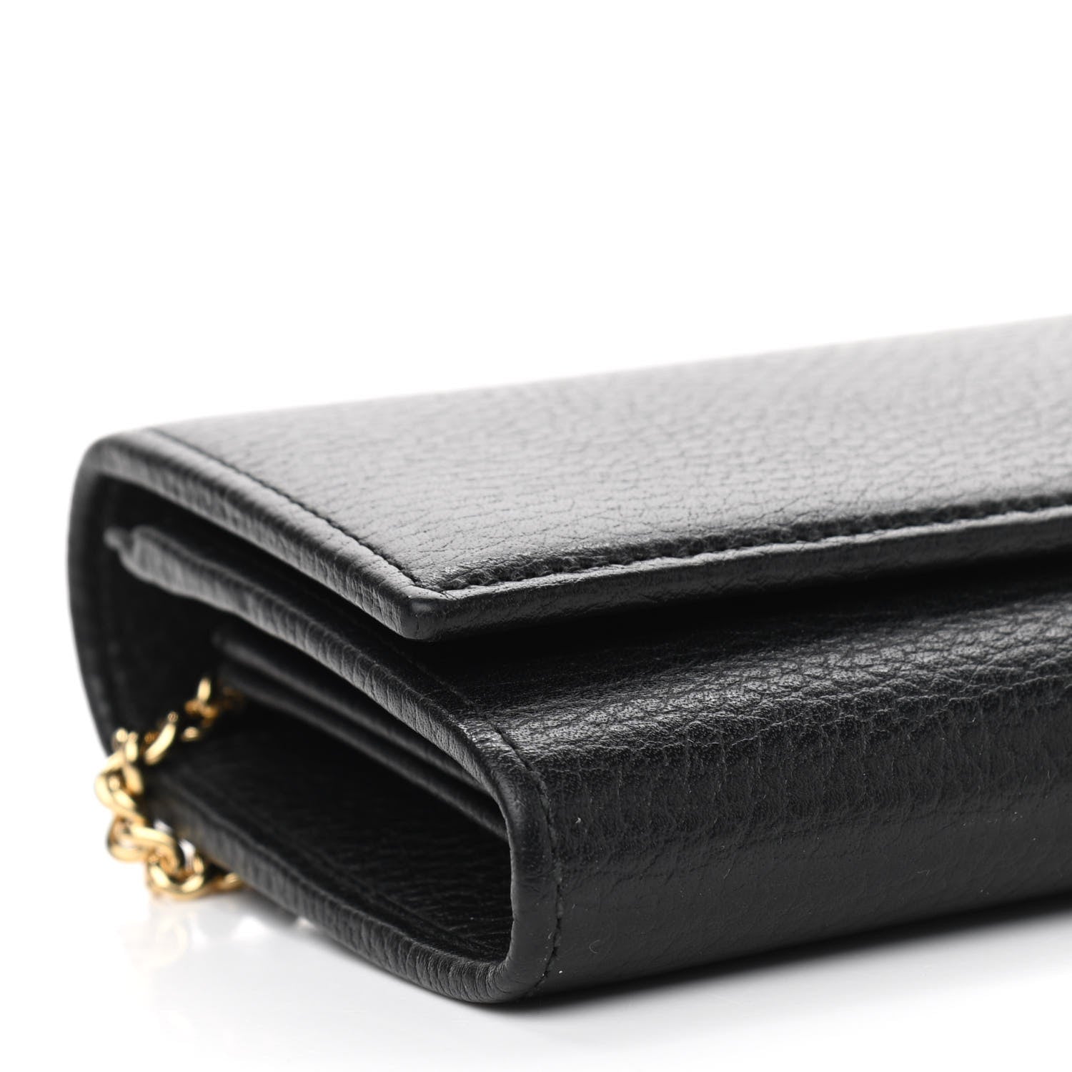 Gucci Calfskin Petite GG Marmont Wallet Chain Bag Black 9 of 12