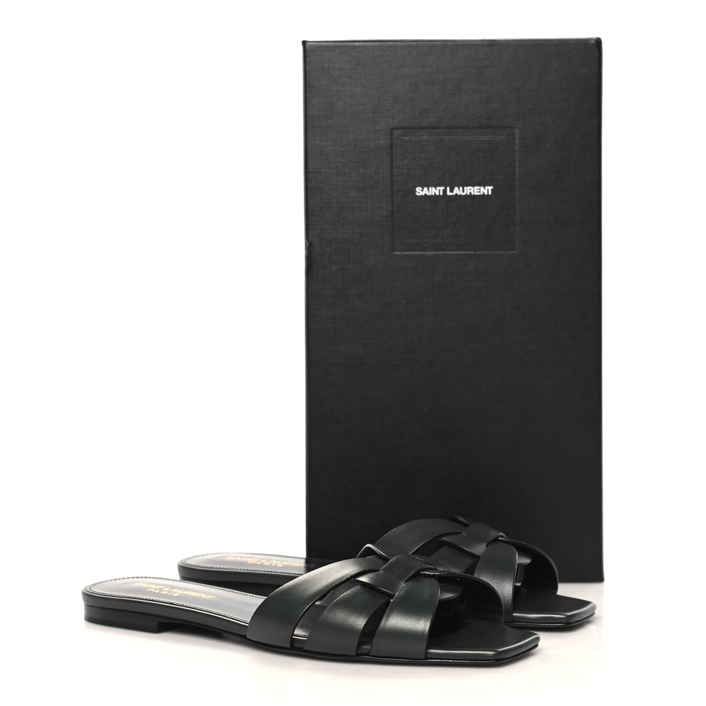Calfskin Tribute 05 Slide Sandals 37.5 Vert Fonce