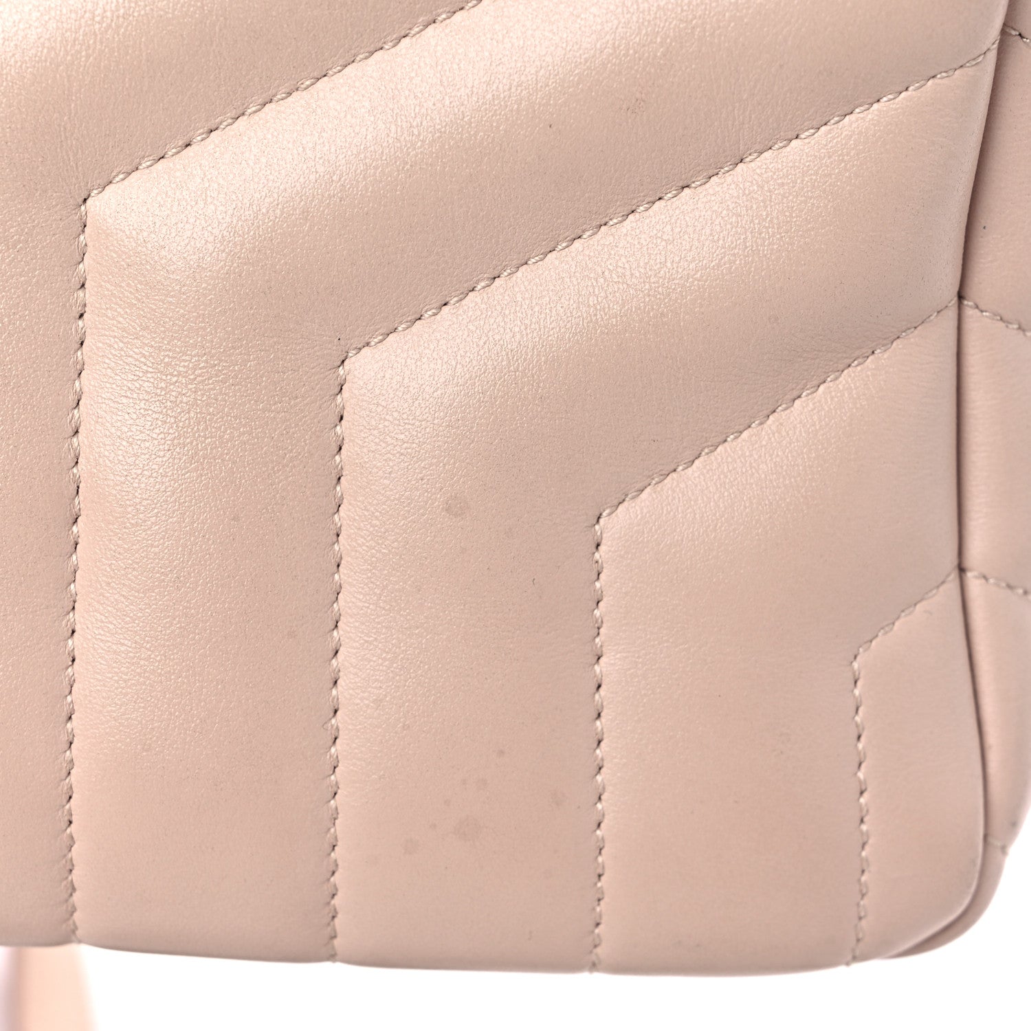 Saint Laurent Calfskin Y Quilted Monogram Small Loulou Bowling Bag Nude Powder 14 of 14
