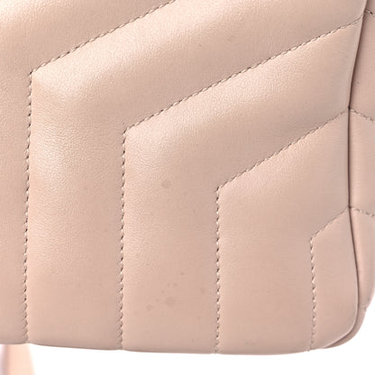 Saint Laurent Calfskin Y Quilted Monogram Small Loulou Bowling Bag Nude Powder 14 of 14
