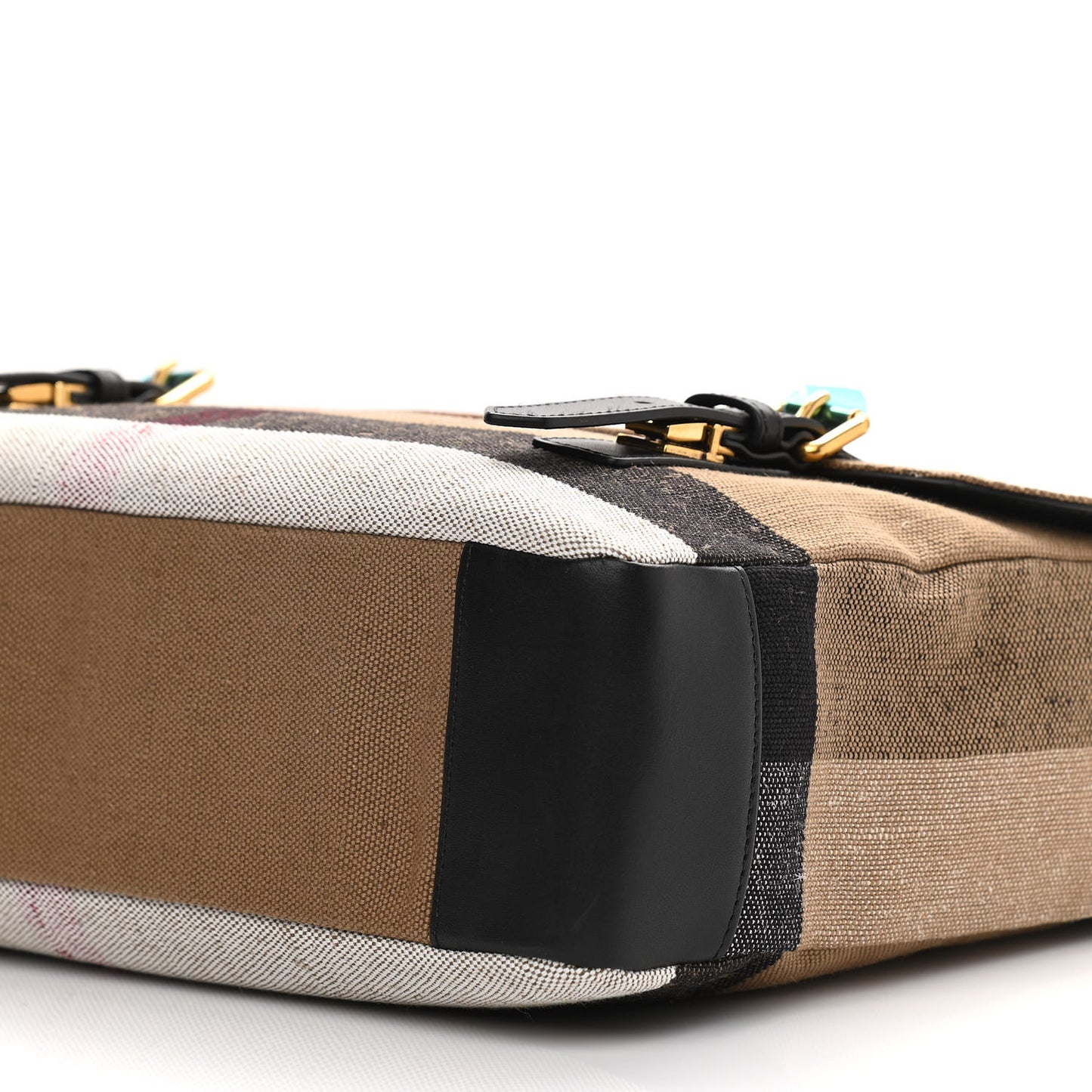 Canvas Mega Check Large Baildon Messenger Bag Black