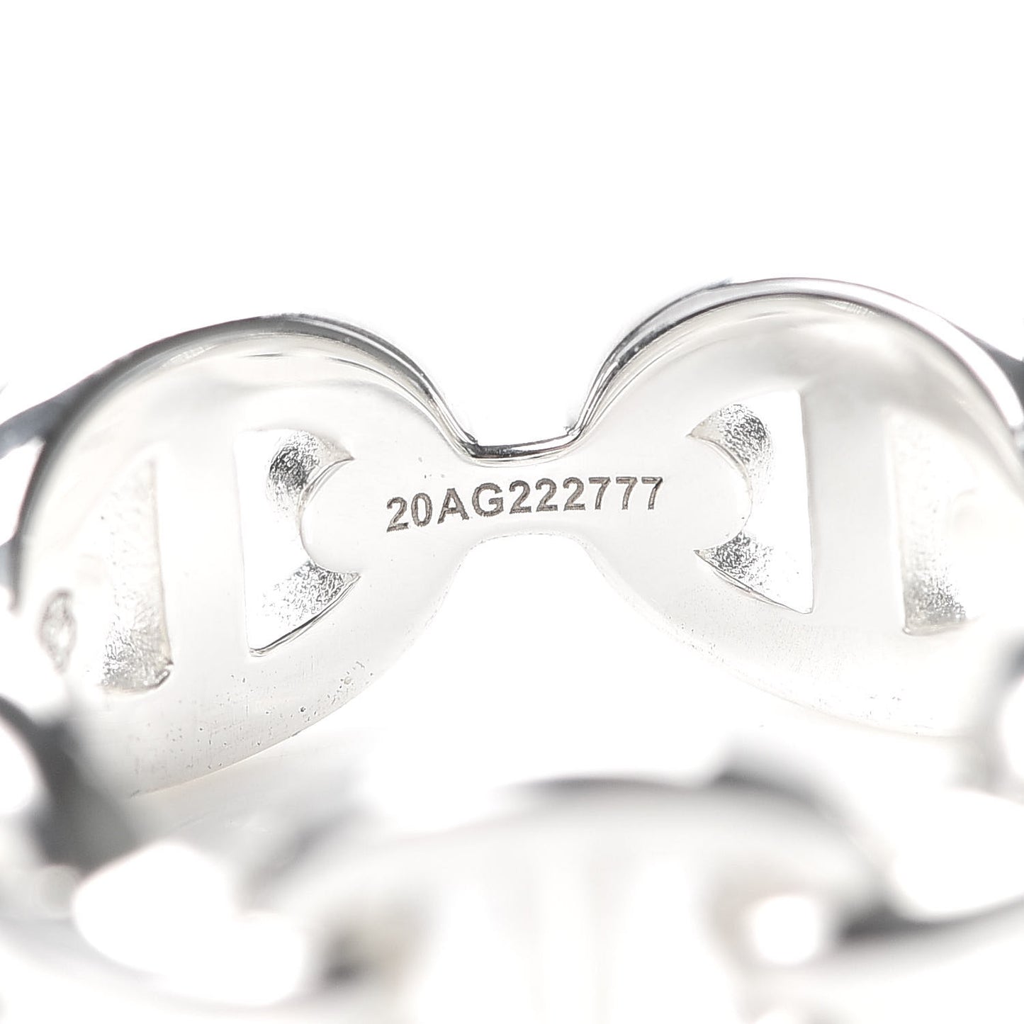 Sterling Silver PM Chaine d'Ancre Enchainee Band Ring 50 5.25