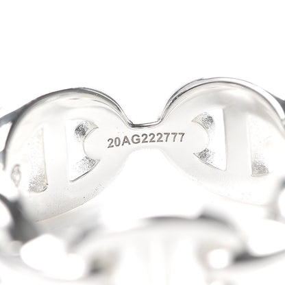 Hermes Sterling Silver PM Chaine d'Ancre Enchainee Band Ring 50 5.25 5 of 6