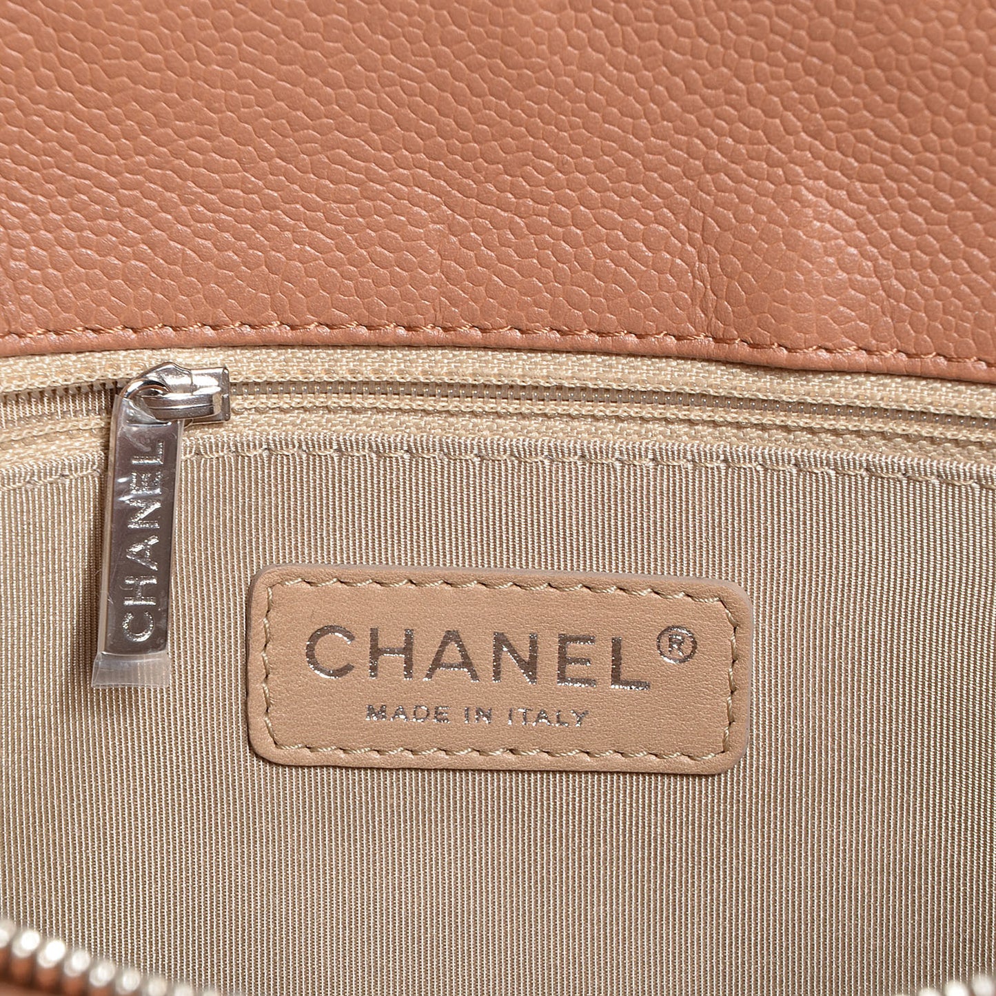 Caviar Grand Shopping Tote GST Dark Beige