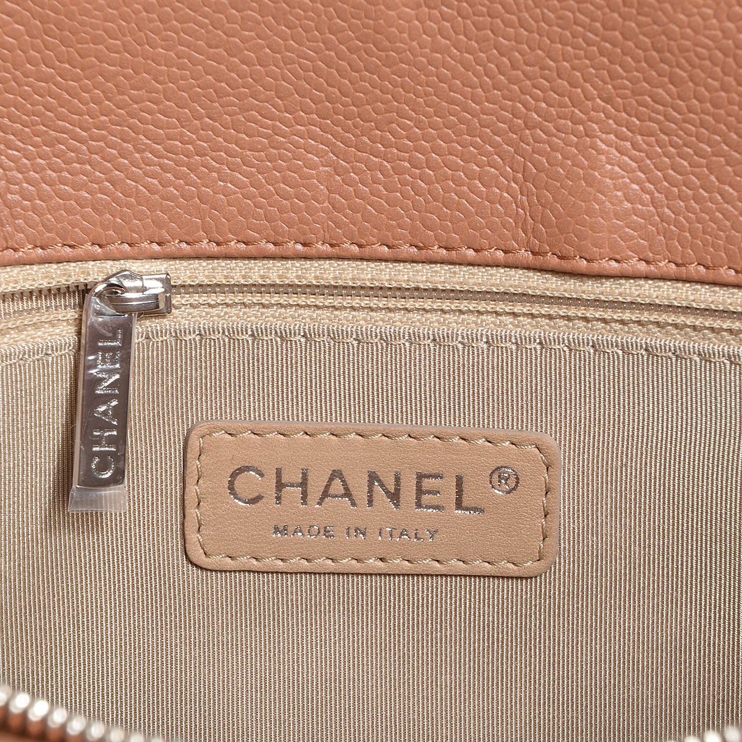 Chanel Caviar Grand Shopping Tote GST Dark Beige 6 of 7