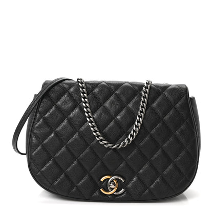 Chanel Calfskin Quilted Casual Pocket Messenger Flap Black 1 of 10
