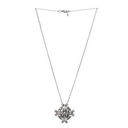 Chanel Crystal Baguette Necklace Silver 3 of 7