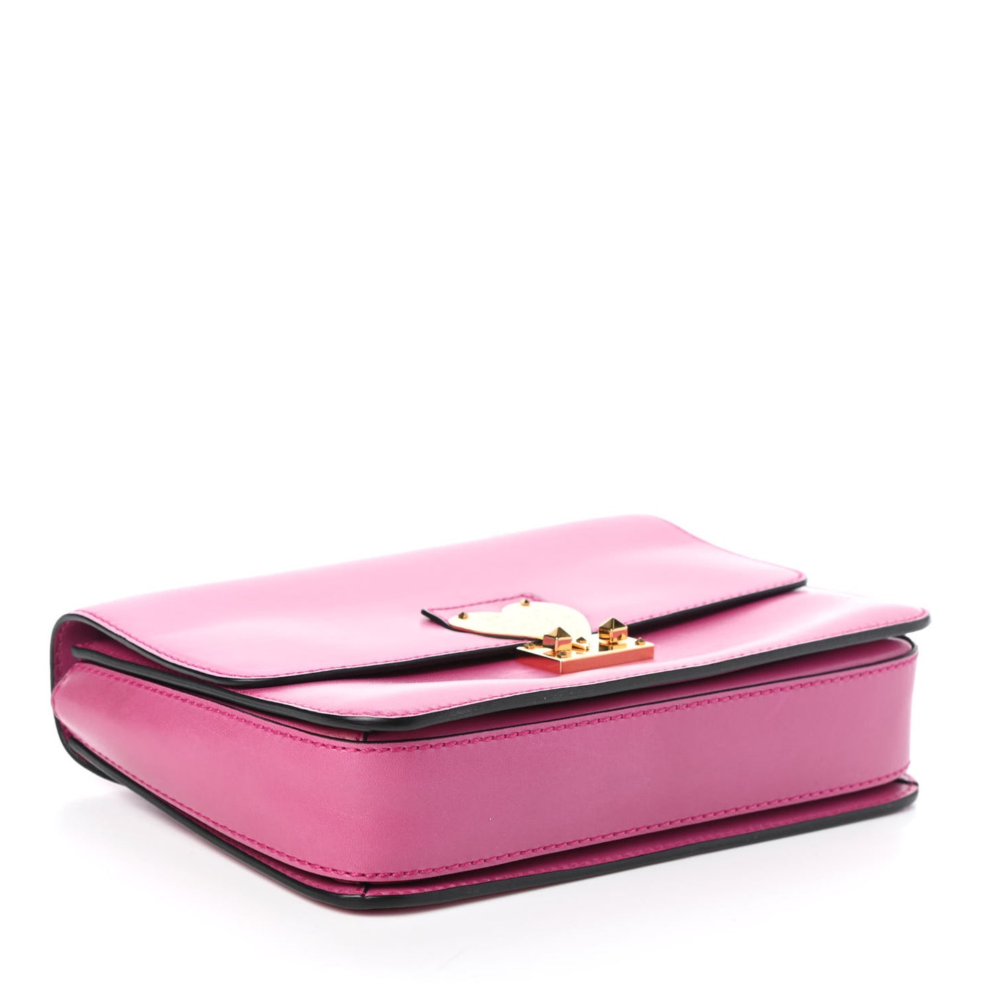 Shiny Nappa L'Amour Rockstud Shoulder Bag Fuxia
