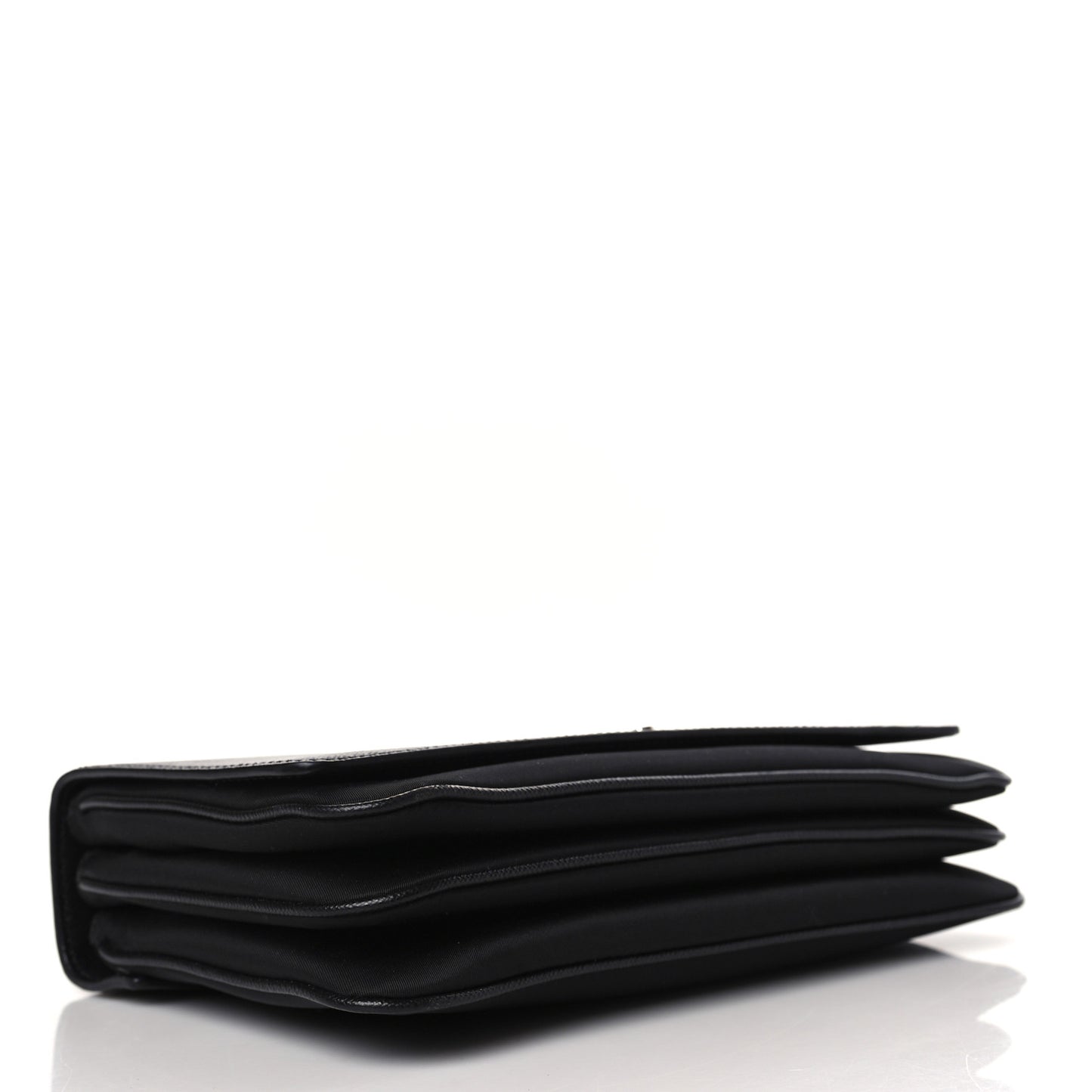 Saffiano Tessuto Nylon Chain Shoulder Bag Black