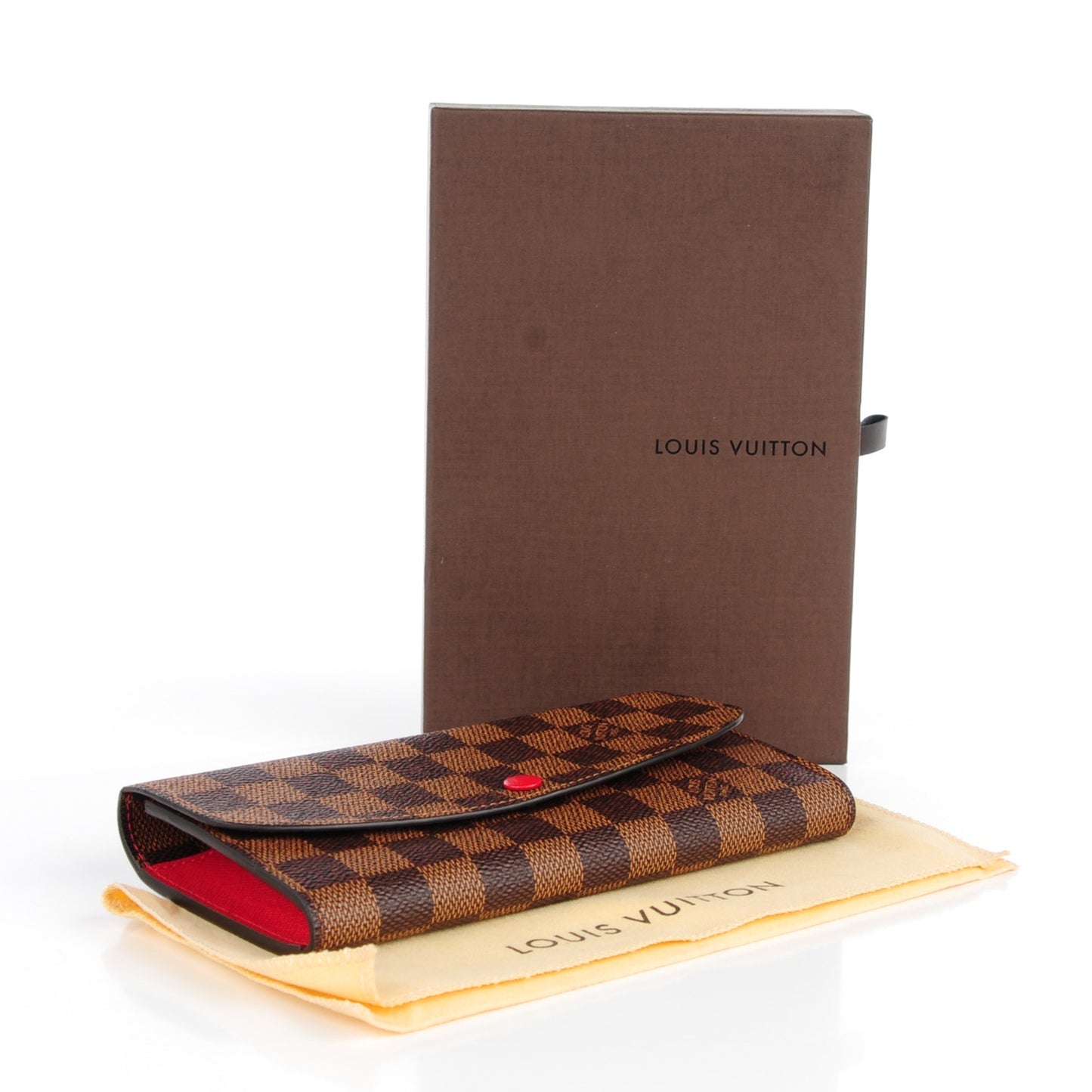 Damier Ebene Emilie Wallet Red