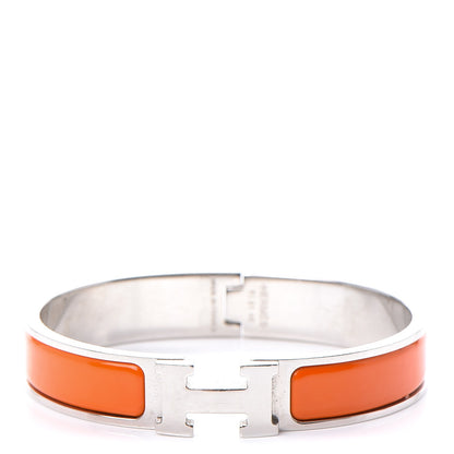 Hermes Enamel Narrow Clic Clac H Bracelet GM Orange 1 of 4