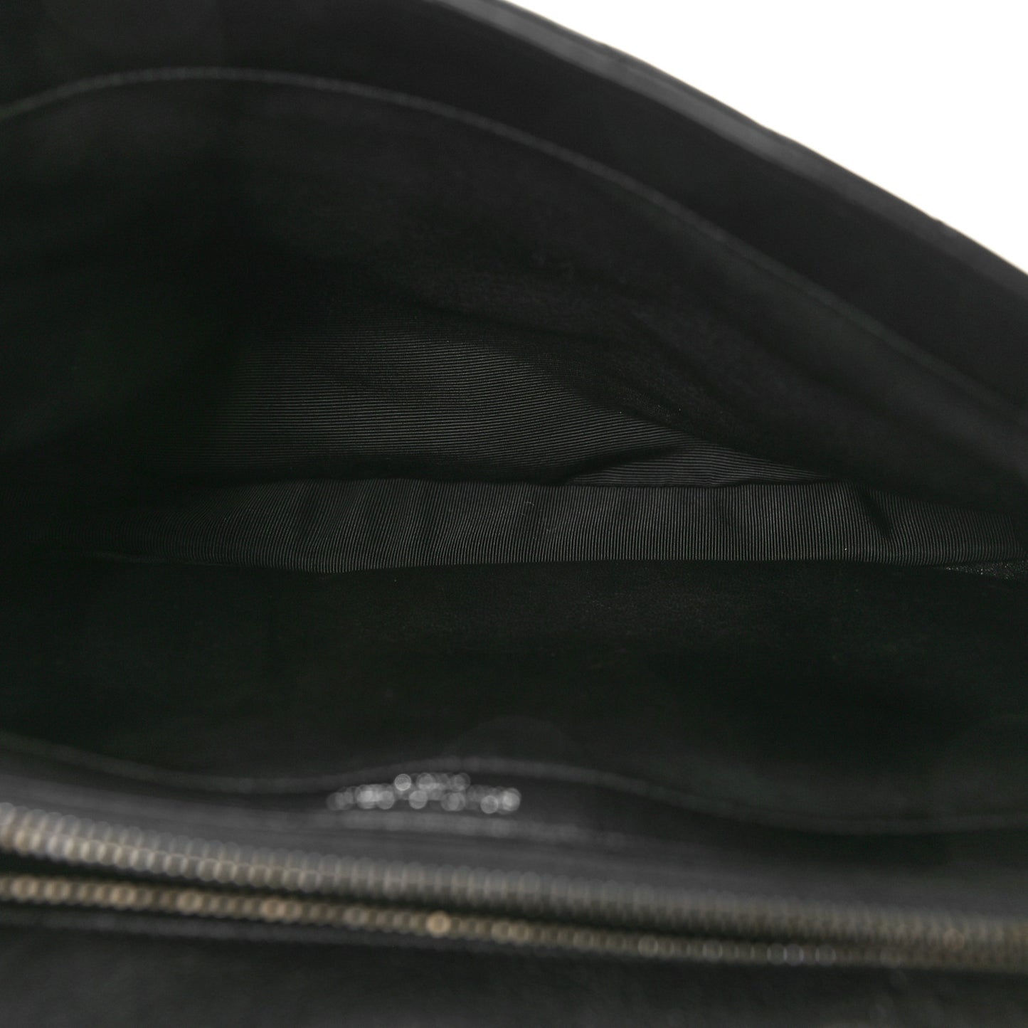 Sheepskin Matelasse Chevron Monogram Large College Satchel Black Tulip