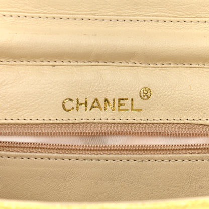 Chanel Straw Woven Quilted Flap Yellow 6 of 21