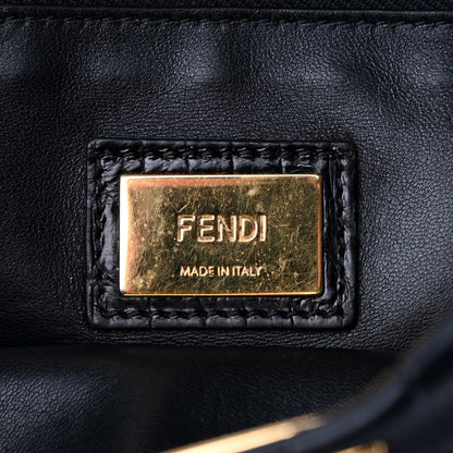 Fendi Crocodile Medium Peekaboo Iconic Satchel Black 6 of 10