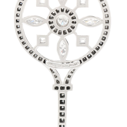 Tiffany Platinum Diamond Kaleidoscope Key Pendant Necklace 3 of 4