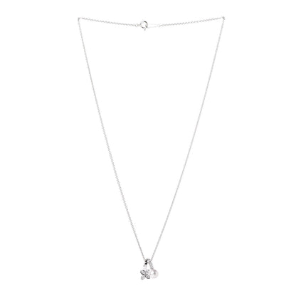 Mikimoto 18K White Gold Diamond Akoya Pearl 5.5mm Flower Pendant Necklace 3 of 6