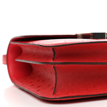 Hermes Ostrich Constance 24 Rouge Vif 8 of 9