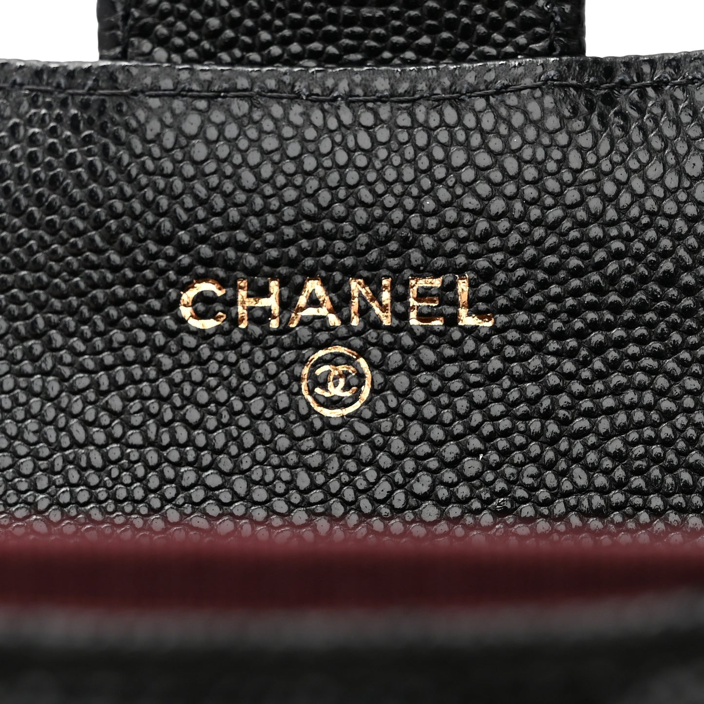 Caviar Quilted Flap Card Holder Wallet Black