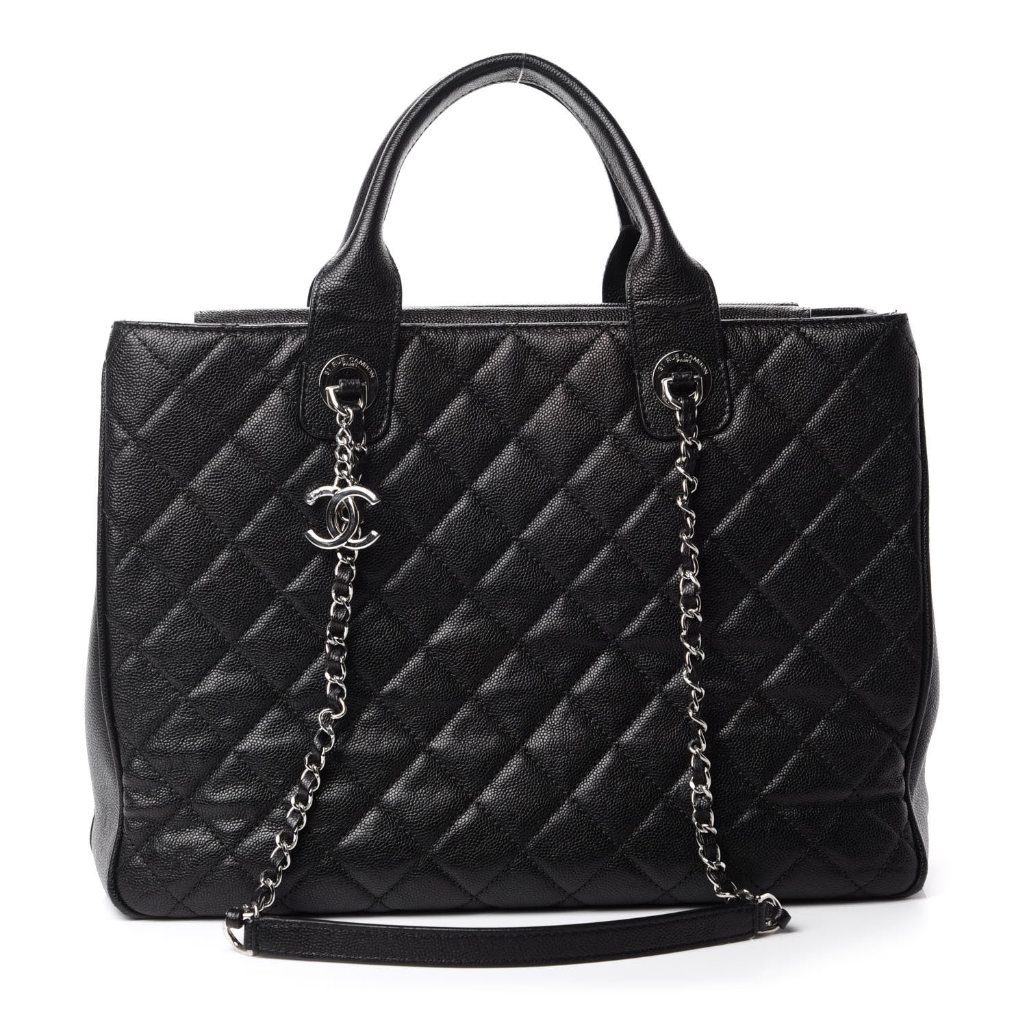 Chanel Caviar Quilted Large Urban Companion Top Handle Shopping Tote Black 1 of 11