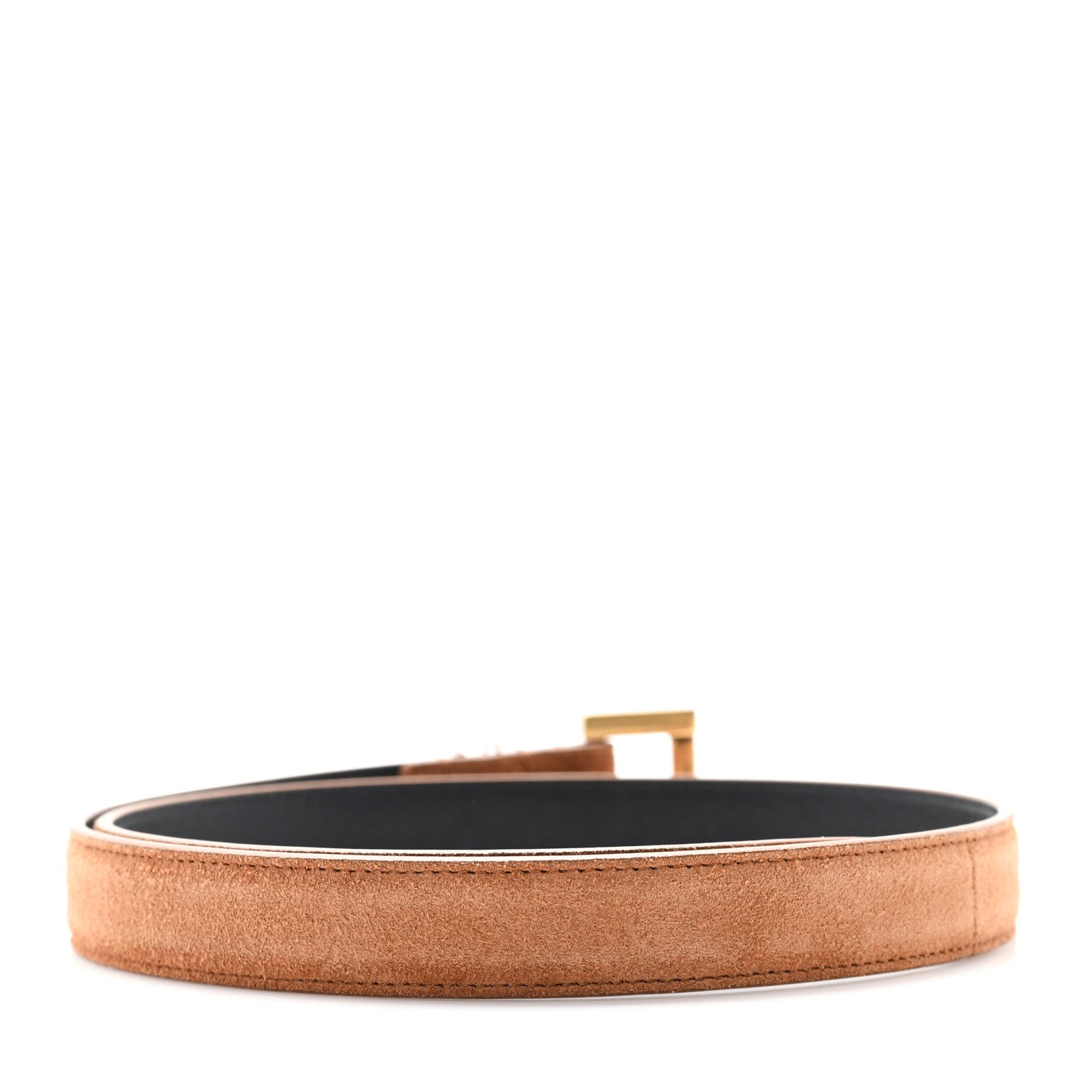 Saint Laurent Suede Monogram Square Buckle Belt 65 26 Brick 2 of 5