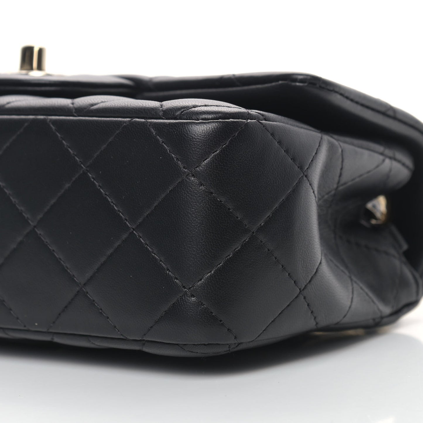 Lambskin Quilted Mini Rectangular Flap Black
