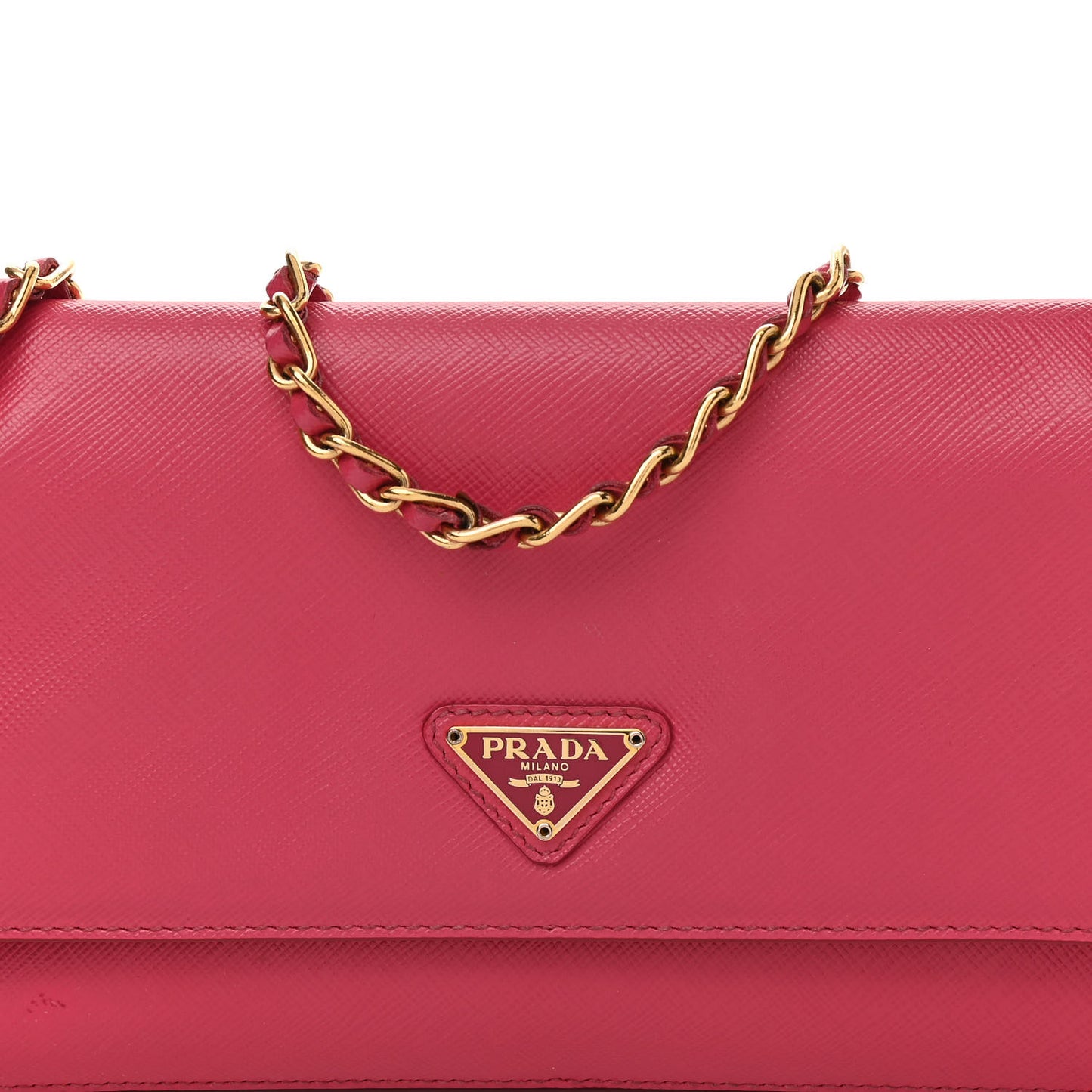 Saffiano Lux Chain Shoulder Bag Peonia