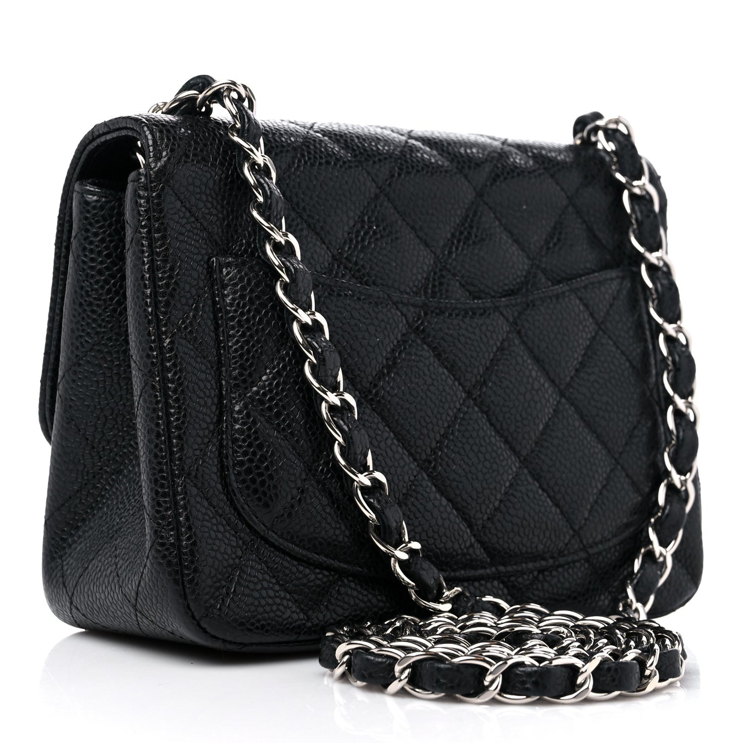 Caviar Quilted Mini Square Flap Black