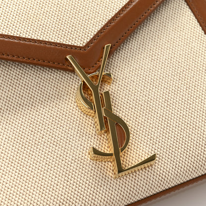 Saint Laurent Canvas Calfskin Mini Classic Monogram Cassandra Top Handle Tan Natural 12 of 12