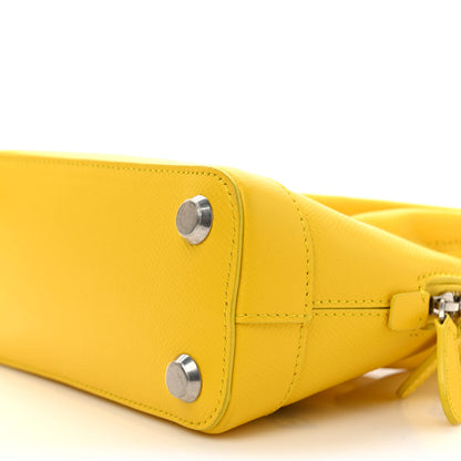 Balenciaga Signature Grained Calfskin Logo XXS Ville Top Handle Bag Jaune Black 8 of 8