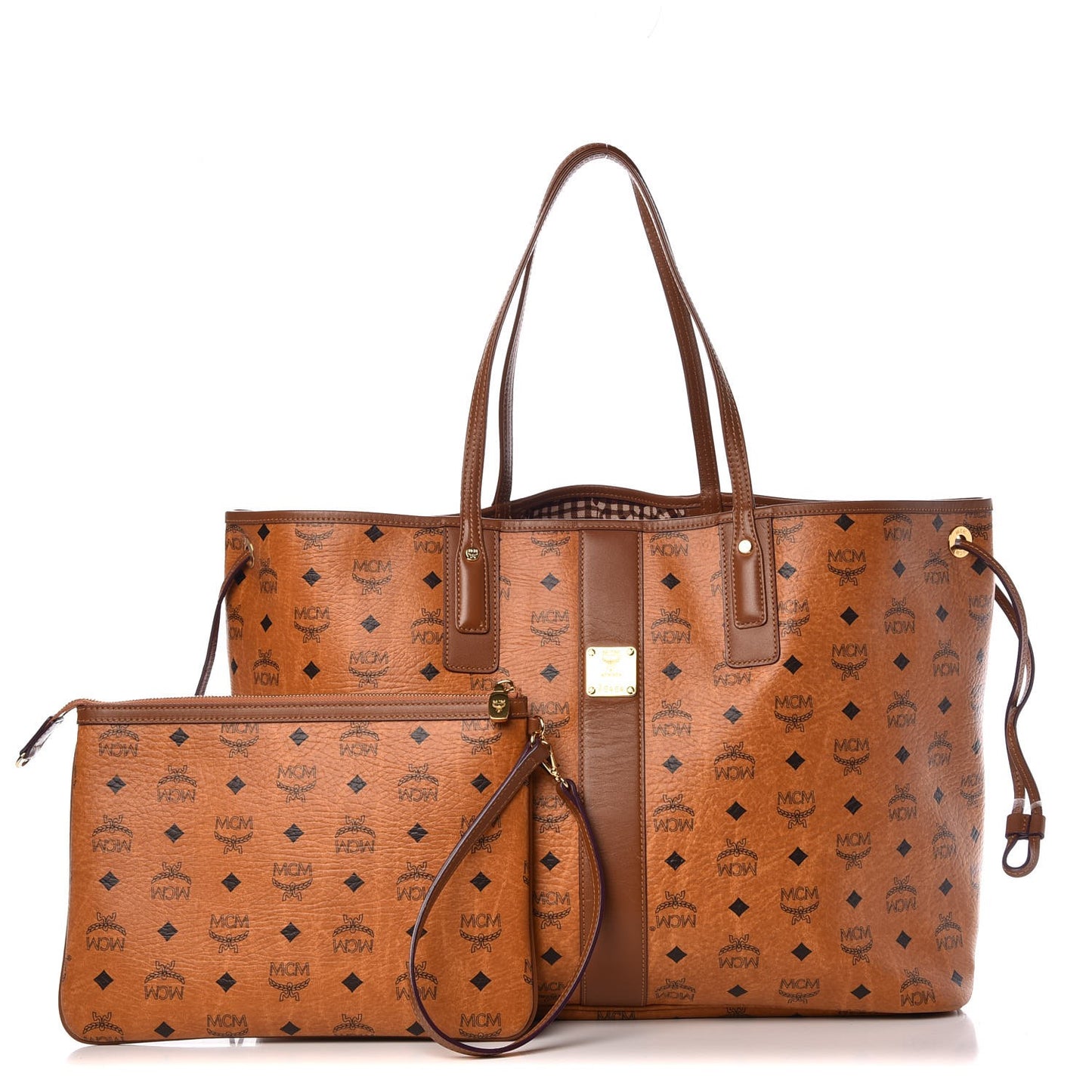 Visetos Large Liz Reversible Shopper Tote Cognac