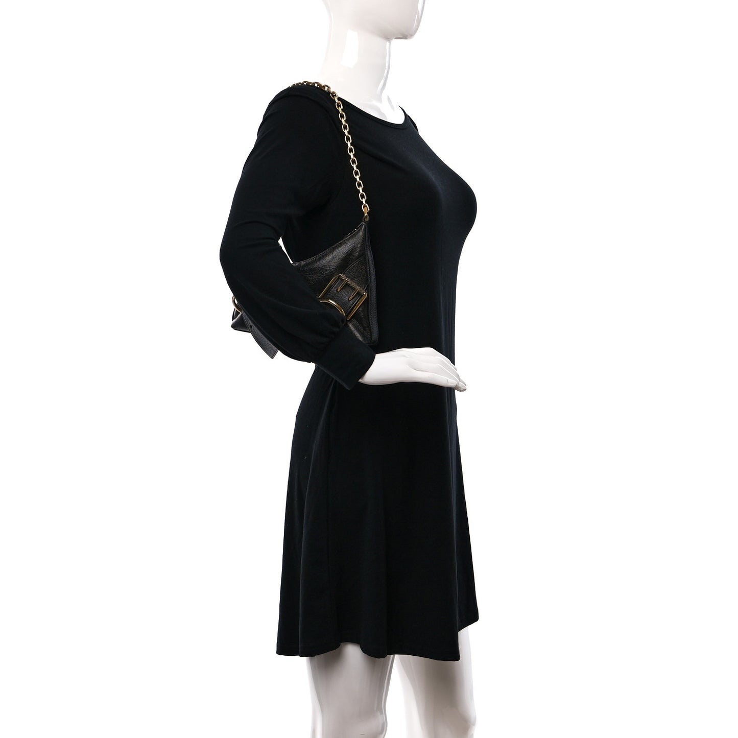 Aged Calfskin Mini Voyou Boyfriend Party Bag Black