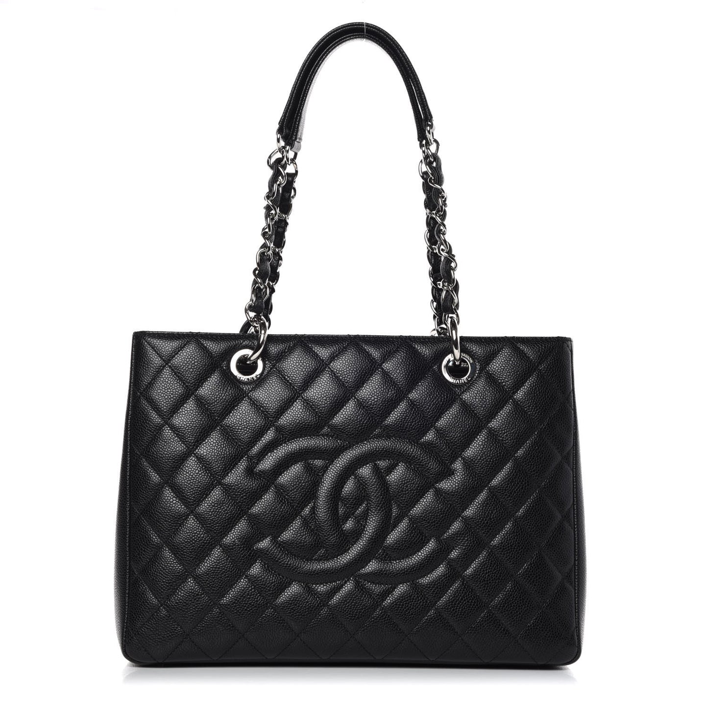 Caviar Quilted Grand Shopping Tote GST Black