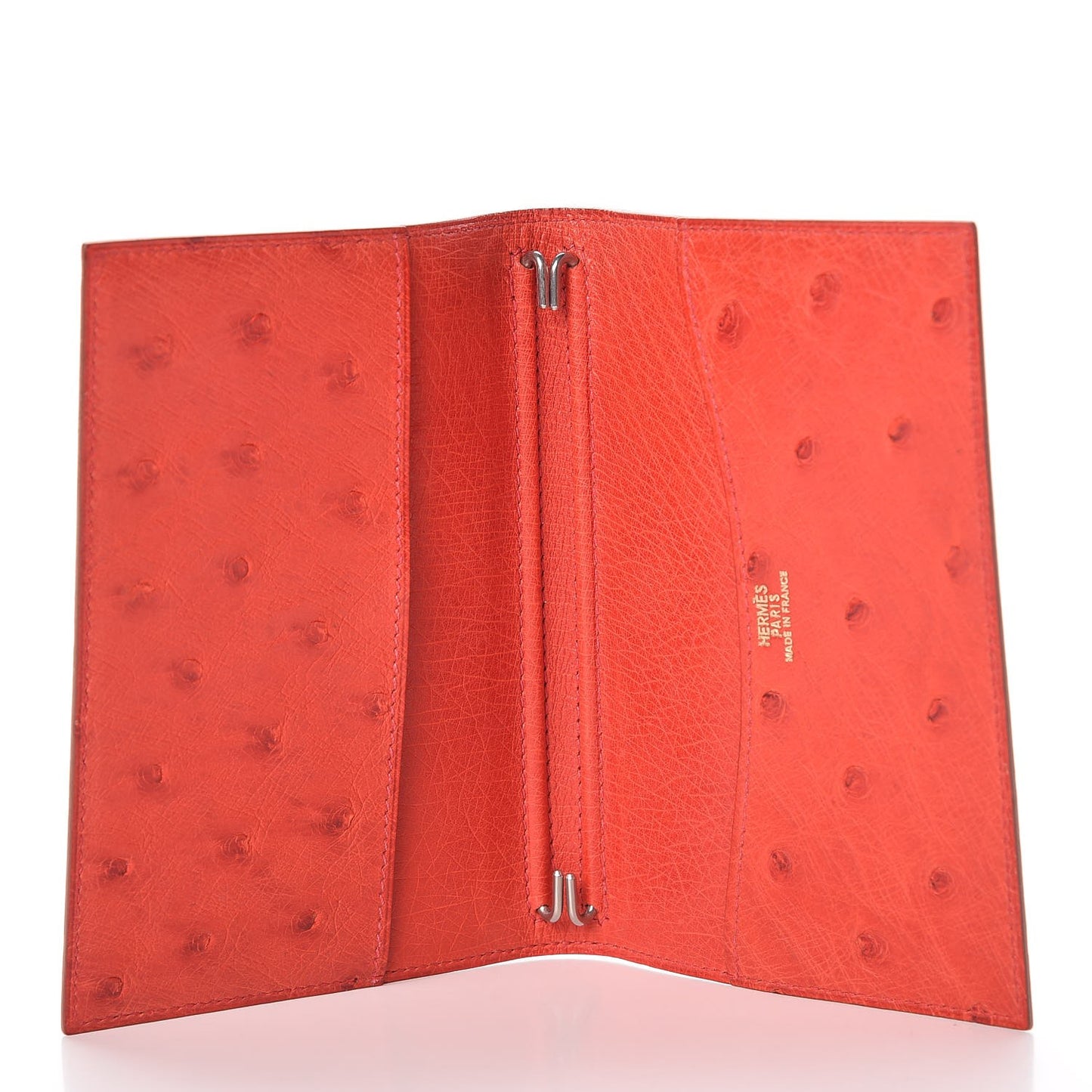 Ostrich Globe Trotter Agenda Cover PM Rouge Vif