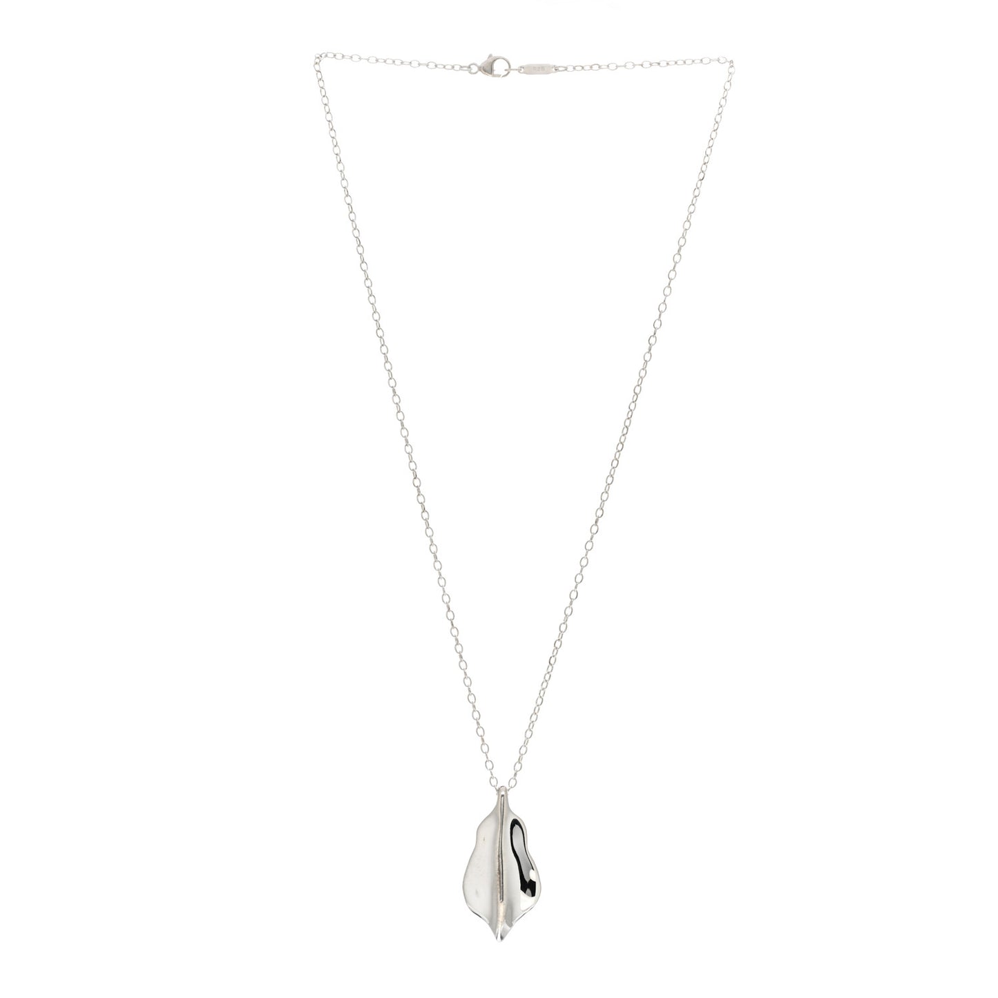 Sterling Silver Leaf Pendant Necklace