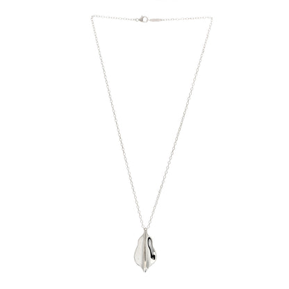 Tiffany Sterling Silver Leaf Pendant Necklace 3 of 4