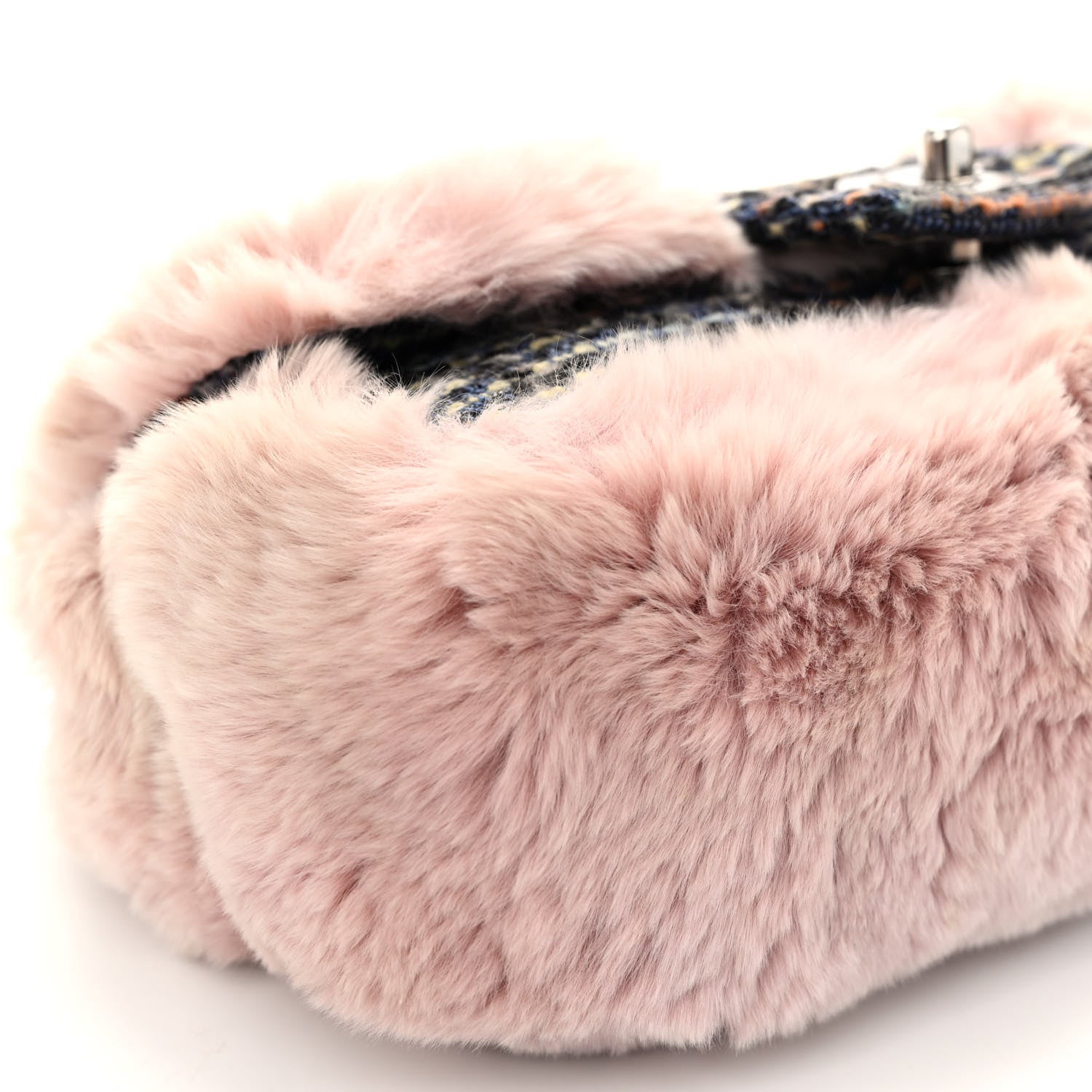 Chanel Rabbit Fur Tweed Lizard Small Fantasy Flap Pink 8 of 10